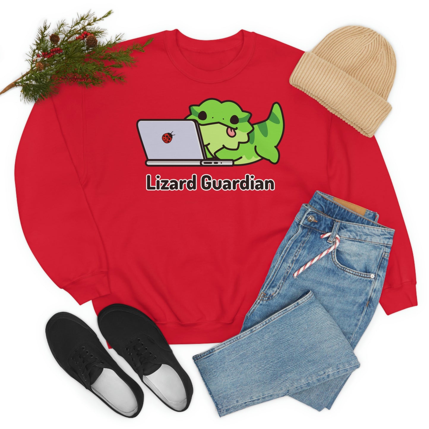 Laptop Lizard Crewneck Sweatshirt {Unisex - Front Print}