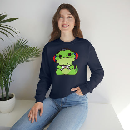 Gamer Lizard Crewneck Sweatshirt {Unisex - Front & Back Print}
